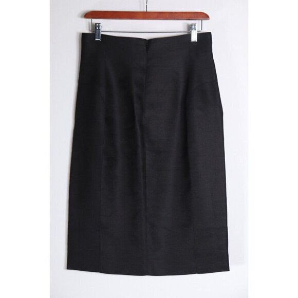 Gianni Versace Women's 44 Black Straight & Pencil Midi Skirt Back Zipper - Picture 6 of 14
